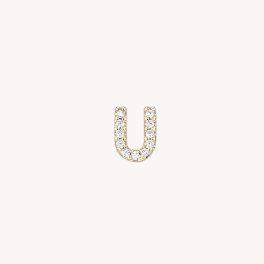 Pave Gold Initial Earrings