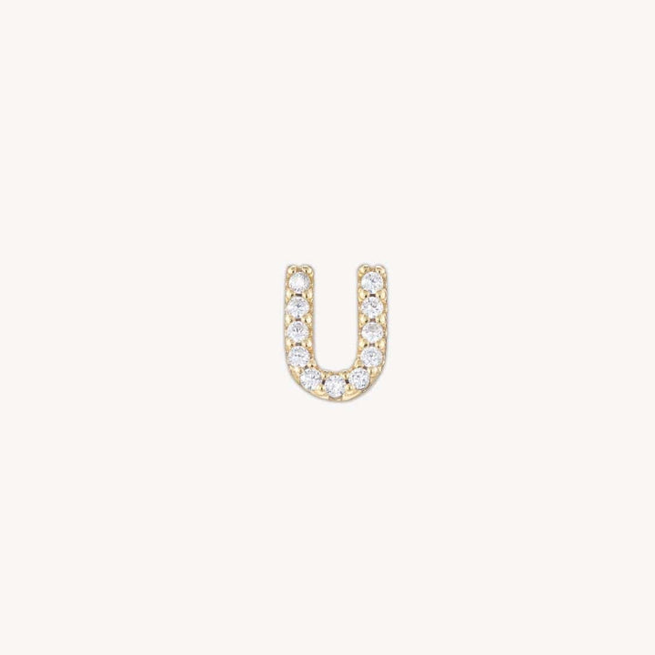 Pave Gold Initial Earrings