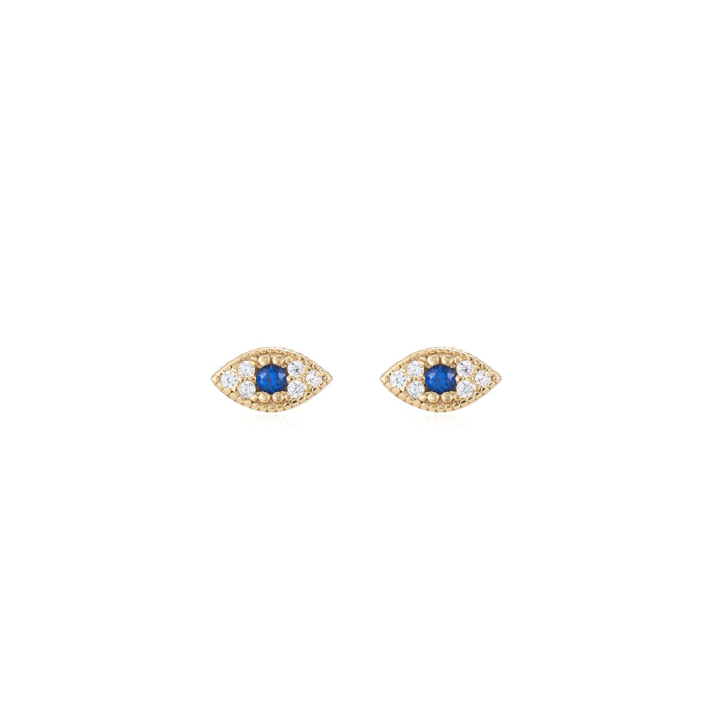 Evil Eye Stud Earrings Gold