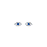 Iris Evil Eye Stud Earrings Silver