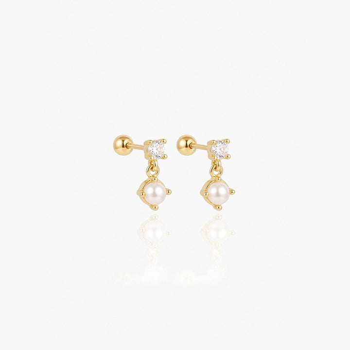 Ivy Gold Dainty Pearl Drop Stud Earrings