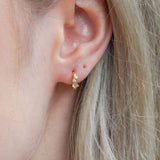 Jasmine CZ Huggie Hoop Earrings Gold