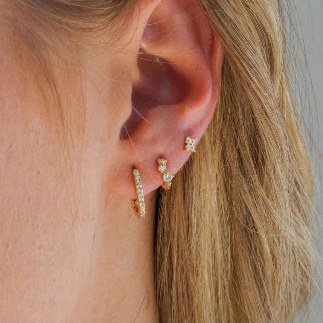 Jasmine Silver Huggie Hoop Earrings 7MM-Sterling Silver Earrings-LYANG & CO.