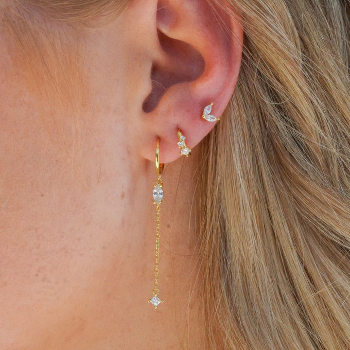 Jasmine Silver Huggie Hoop Earrings 7MM-Sterling Silver Earrings-LYANG & CO.