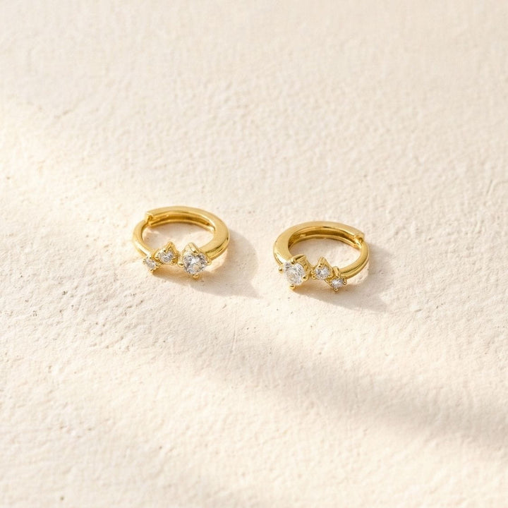 Jasmine Gold CZ Huggie Earrings