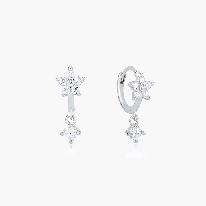 Josie Silver Flower Drop Earrings