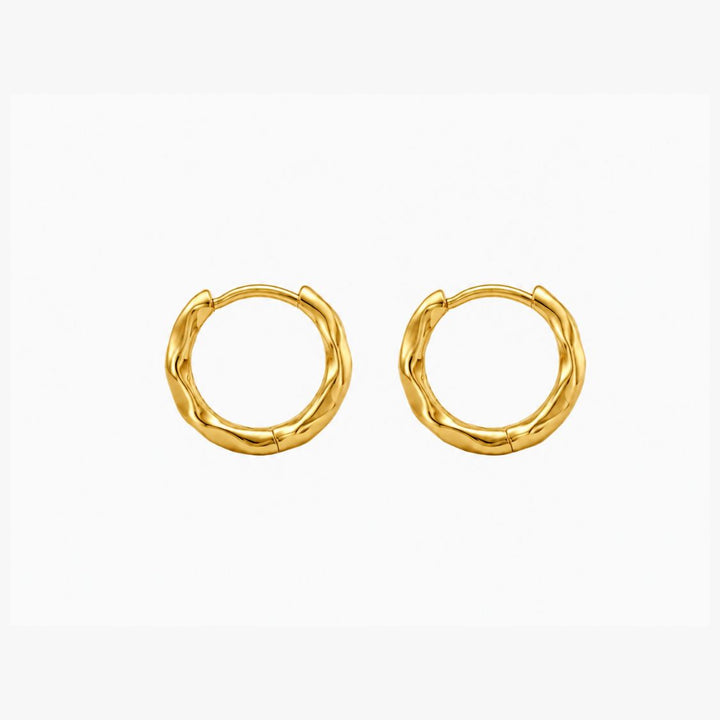 Kaia Gold Textured Huggie Earrings