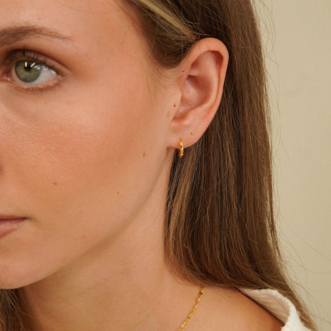 Kaia Gold Textured Huggie Earrings