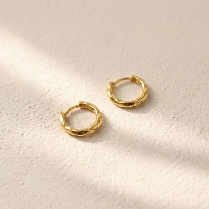 Kaia Gold Textured Huggie Earrings
