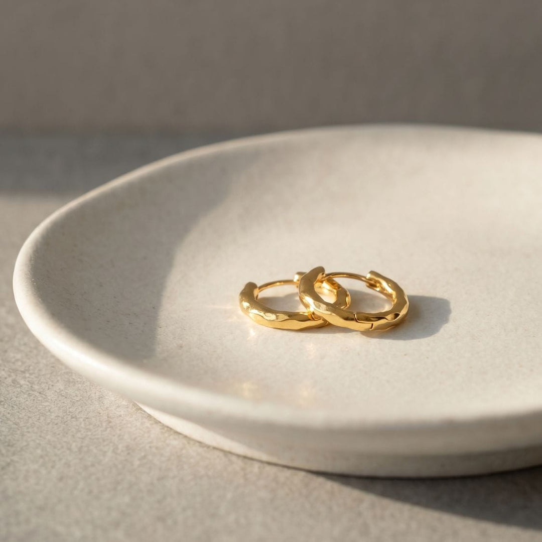 Kaia Gold Textured Huggie Earrings