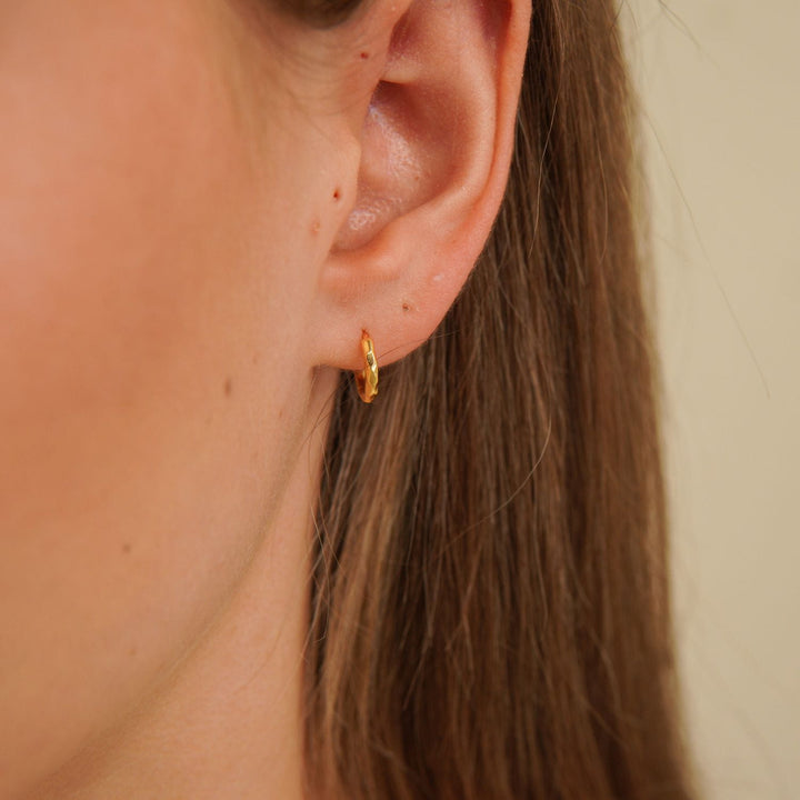 Kaia Gold Textured Huggie Earrings