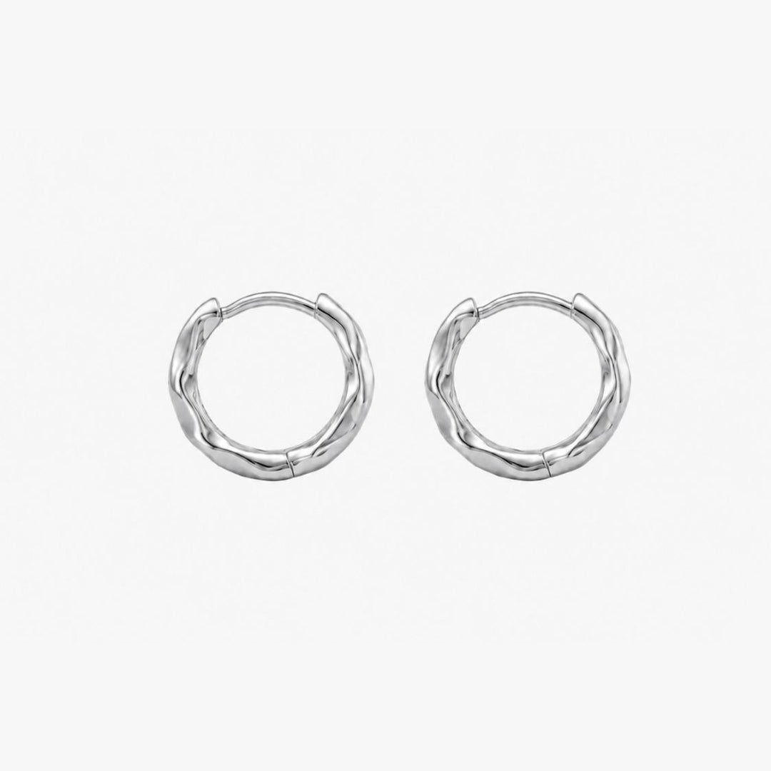 Kaia Silver Textured Huggie Earrings