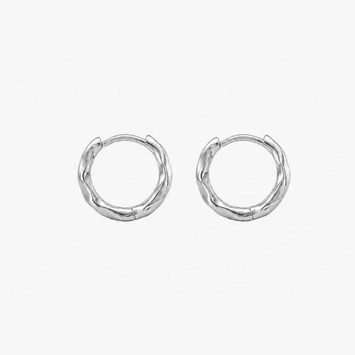 Kaia Silver Textured Huggie Earrings