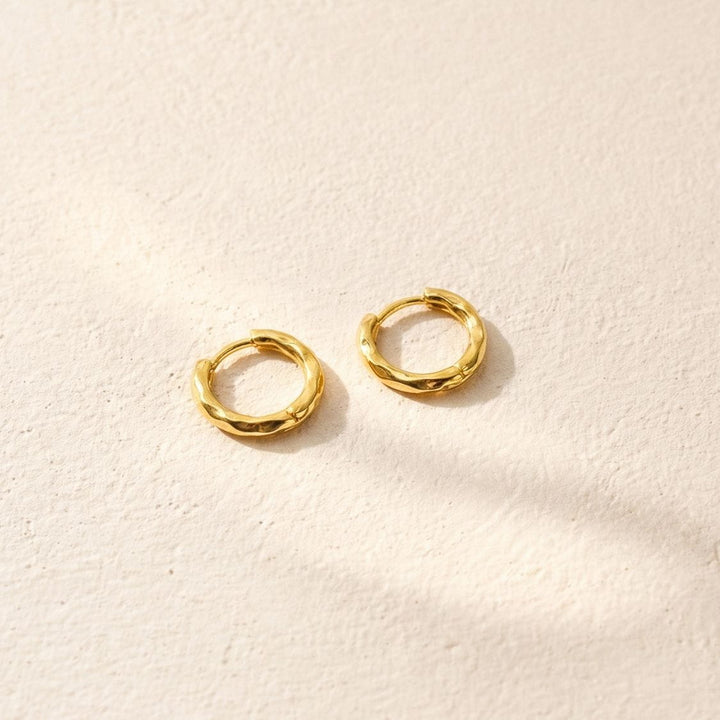 Kaia Gold Textured Huggie Earrings
