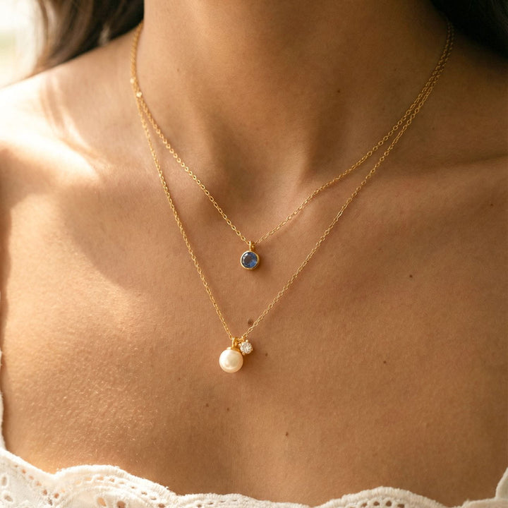 Kalasia Gold Pearl Pendant Necklace