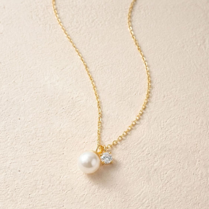 Kalasia Gold Pearl Pendant Necklace