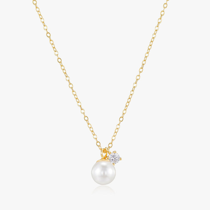 Kalasia Gold Pearl Pendant Necklace