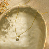 Kalasia Pearl CZ Necklace Gold