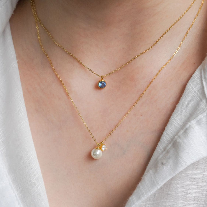 Kalasia Silver Pearl Pendant Necklace-Sterling Silver Necklaces-LYANG & CO.