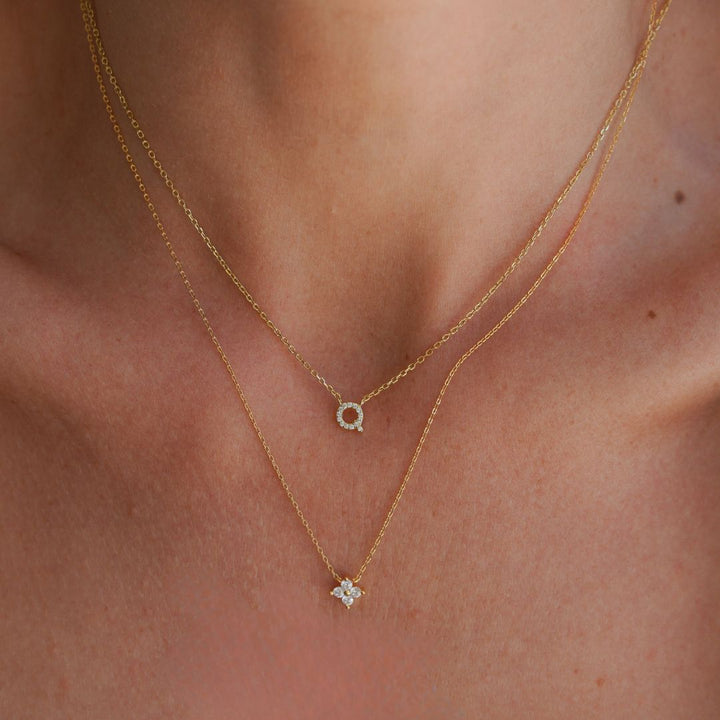 Classic CZ Pave Initial Necklaces (Letter A-Z)-Sterling Silver Necklaces-LYANG & CO.