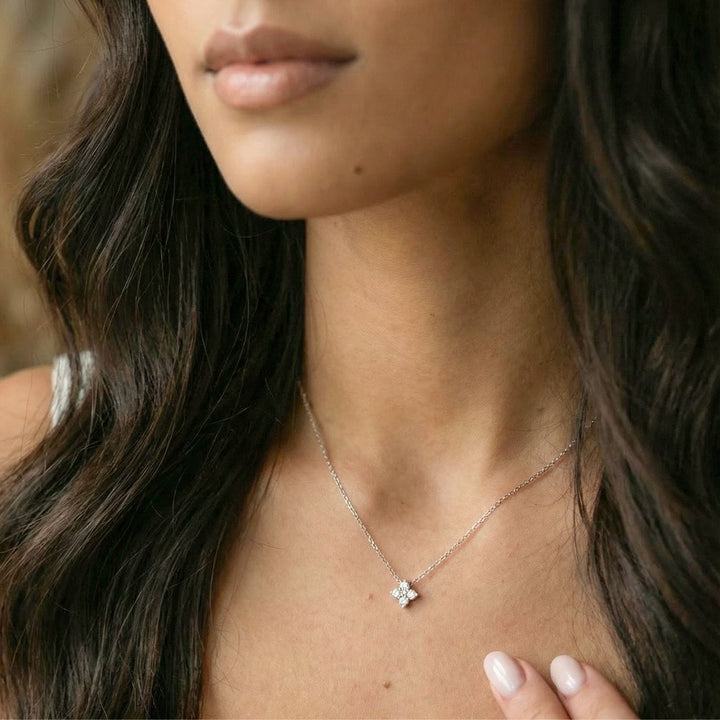 Kamala Silver Flower Pendant Necklace