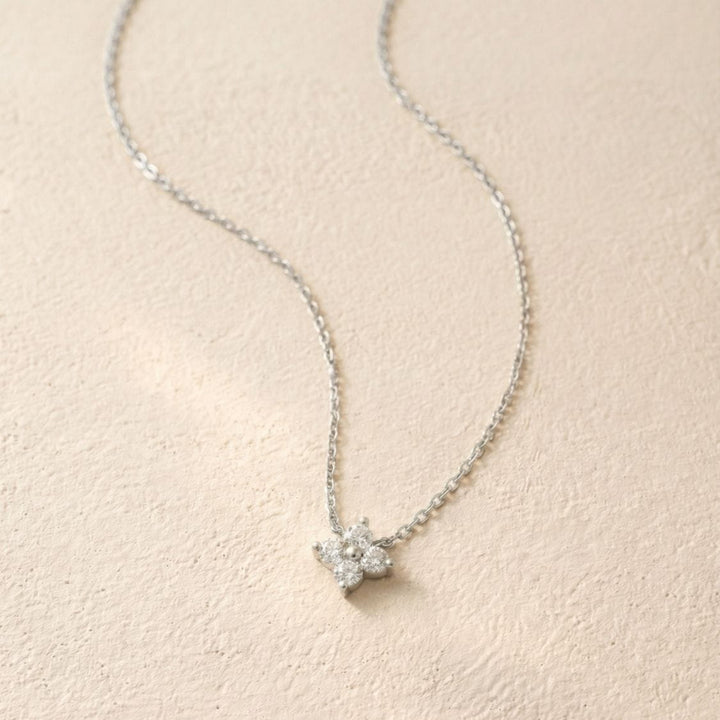 Kamala Silver Flower Pendant Necklace