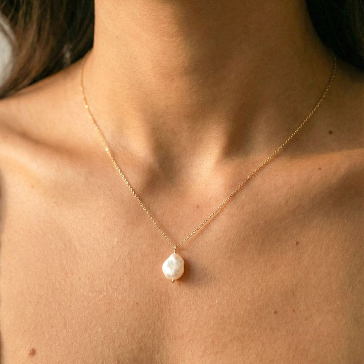 Lilou Gold Baroque Pearl Necklace