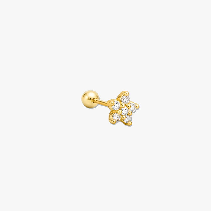 Lily Floral Screw Back Stud - Single
