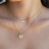 Liora Hammered Gold Circle Pendant Necklace