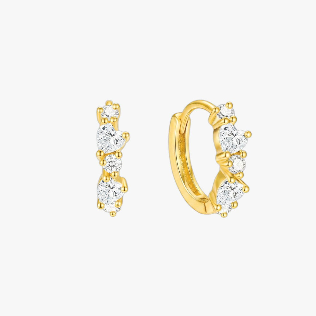 Liora Heart Cluster Huggie Earrings