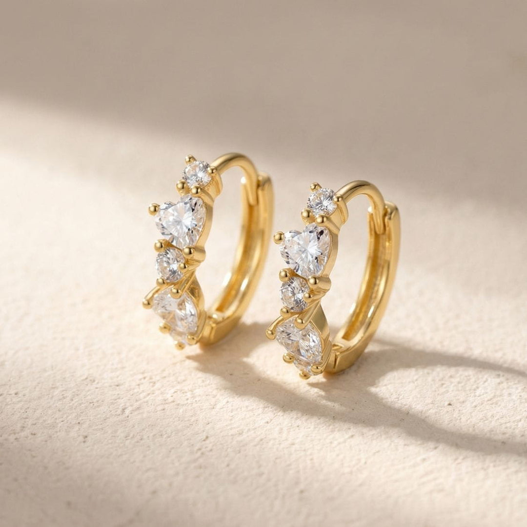 Liora Heart Cluster Huggie Earrings