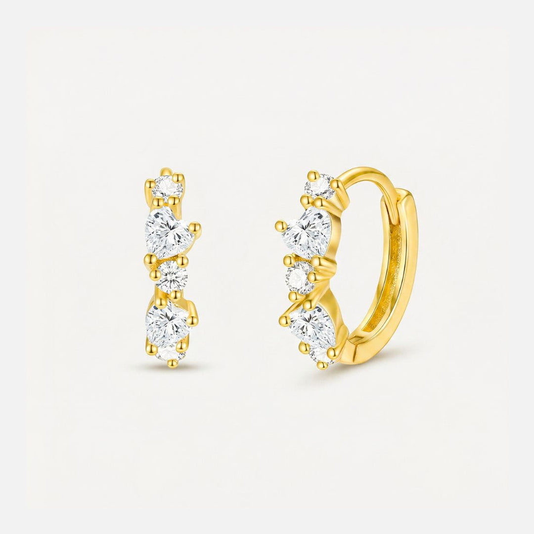 Liora Heart Cluster Huggie Earrings