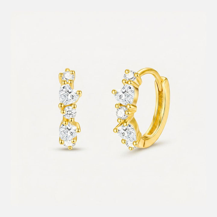 Liora Heart Cluster Huggie Earrings