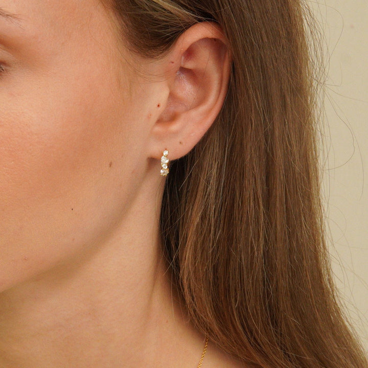 Liora Heart Cluster Huggie Earrings