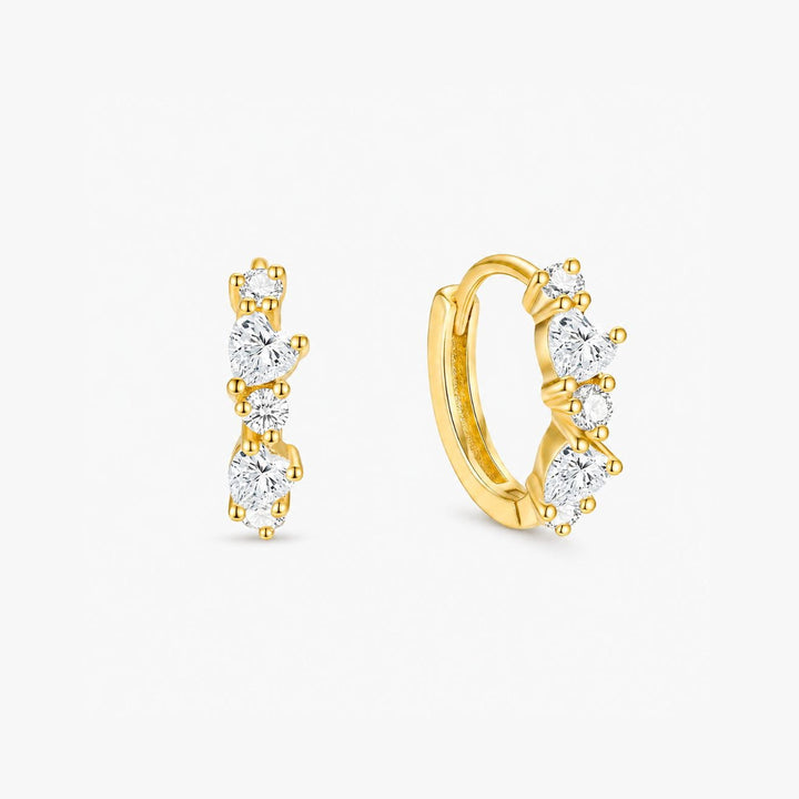 Liora Heart Cluster Huggie Earrings