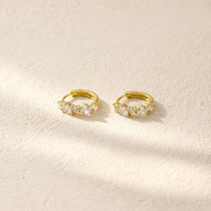 Liora Heart Cluster Huggie Earrings