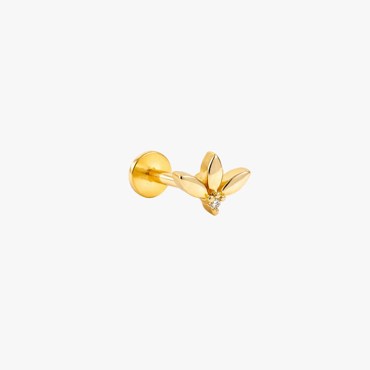 Lotus Petal Flatback Stud Earring - Single