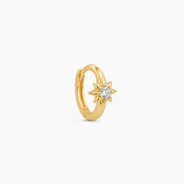 Lucie Starburst Gold Huggie Earring 6.5MM - Single