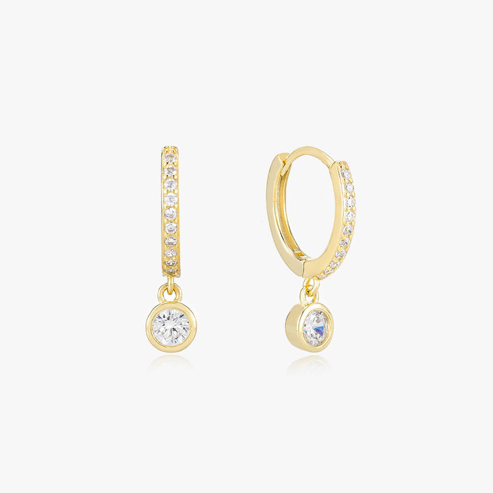 Luna Gold Hoop Drop Earrings