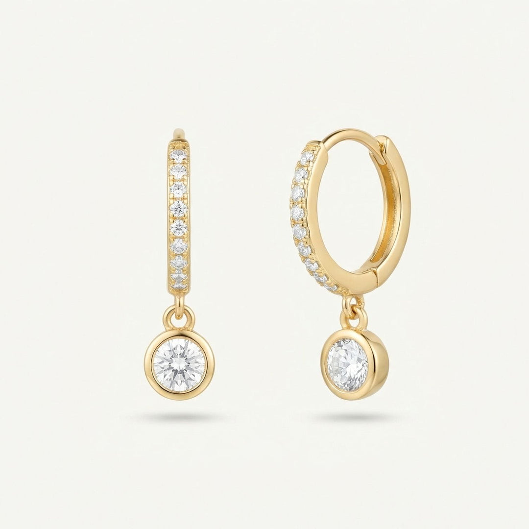 Luna Gold Hoop Drop Earrings