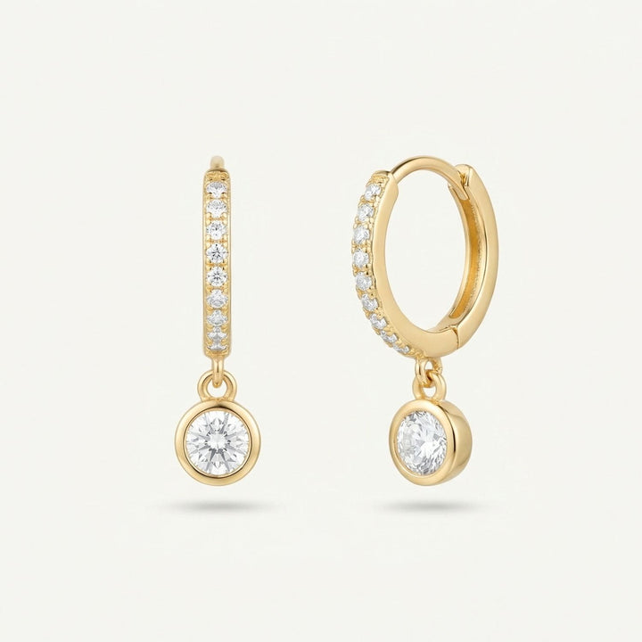 Luna Gold Hoop Drop Earrings