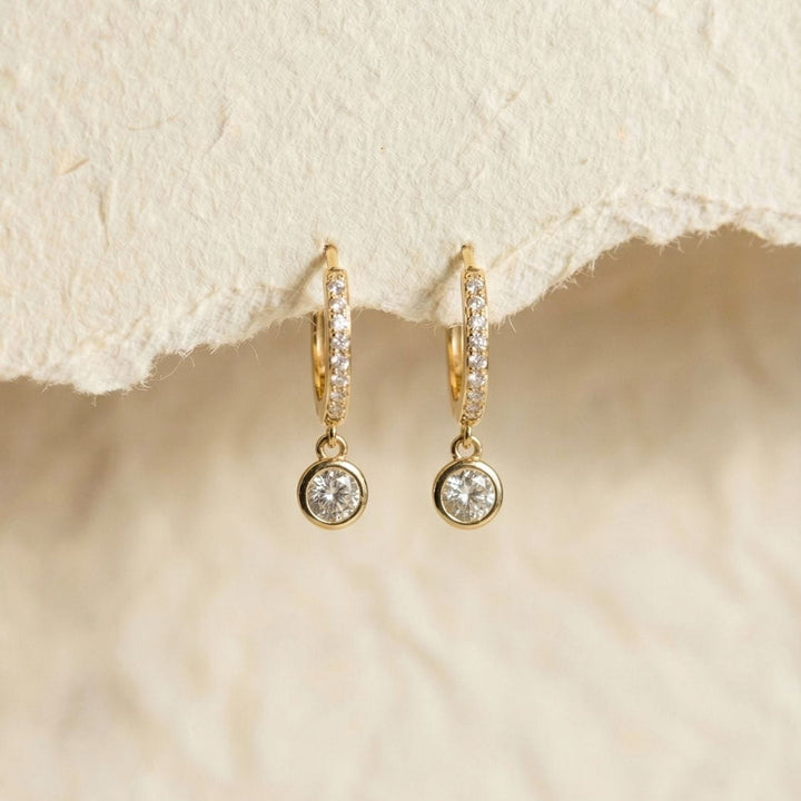 Luna Gold Hoop Drop Earrings