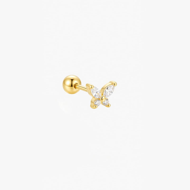 Lydia Gold Butterfly Screw Back Stud - Single