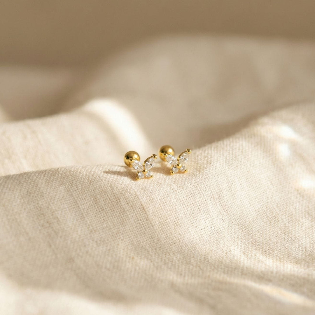 Lydia Gold Butterfly Stud Earrings