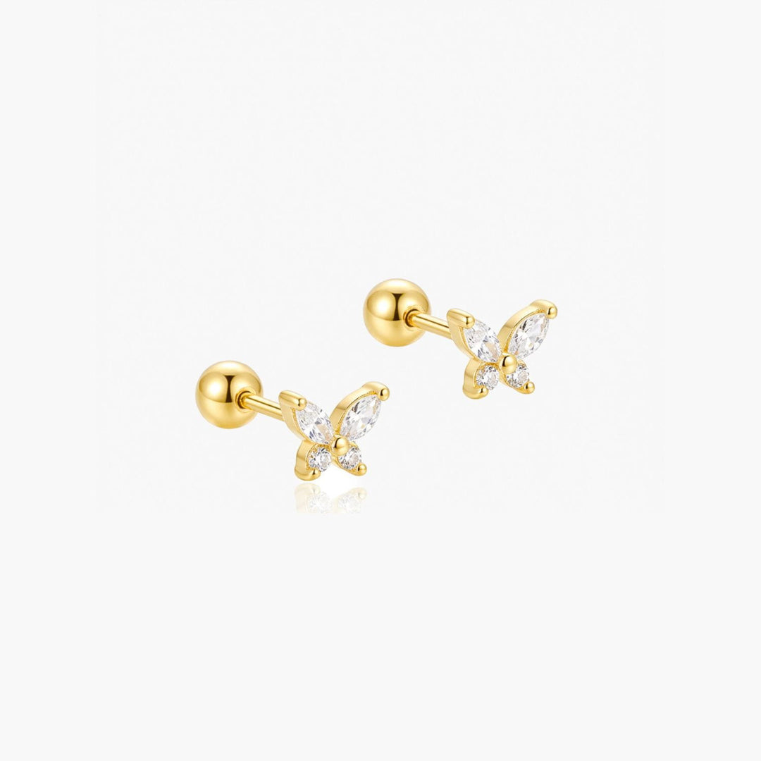 Lydia Gold Butterfly Stud Earrings