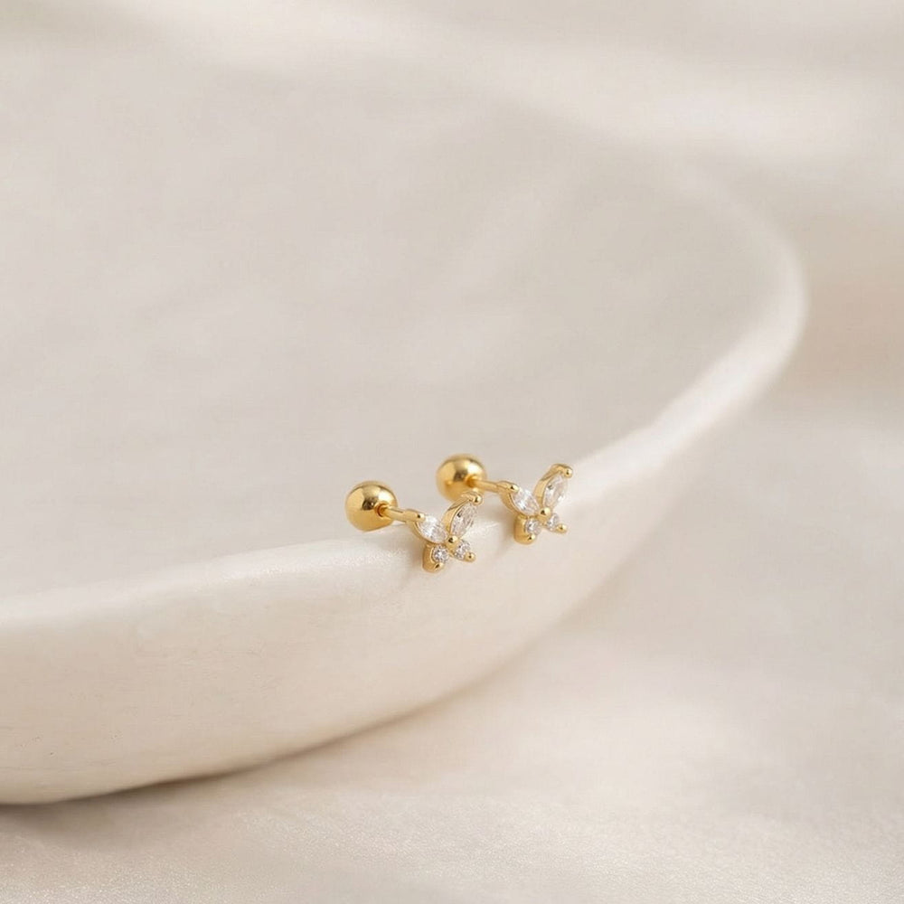 Lydia Gold Butterfly Stud Earrings