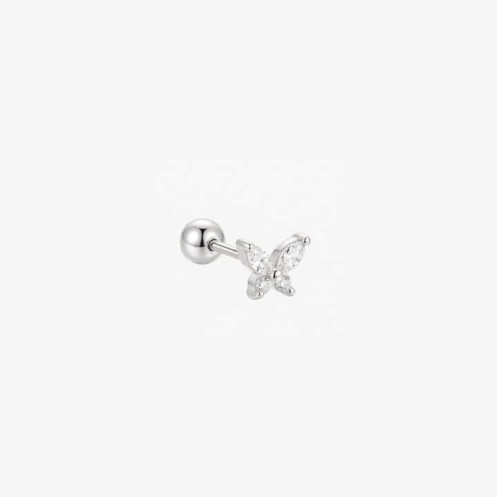 Lydia Silver Butterfly Screw Back Stud - Single