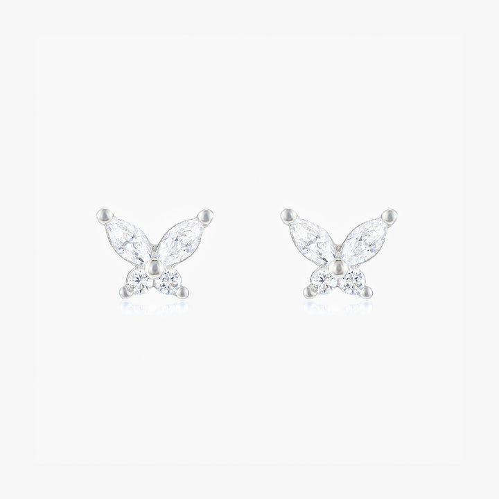 Lydia Silver Butterfly Stud Earrings