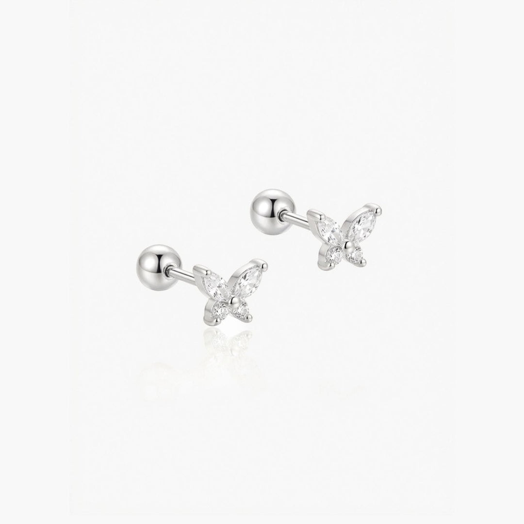 Lydia Silver Butterfly Stud Earrings