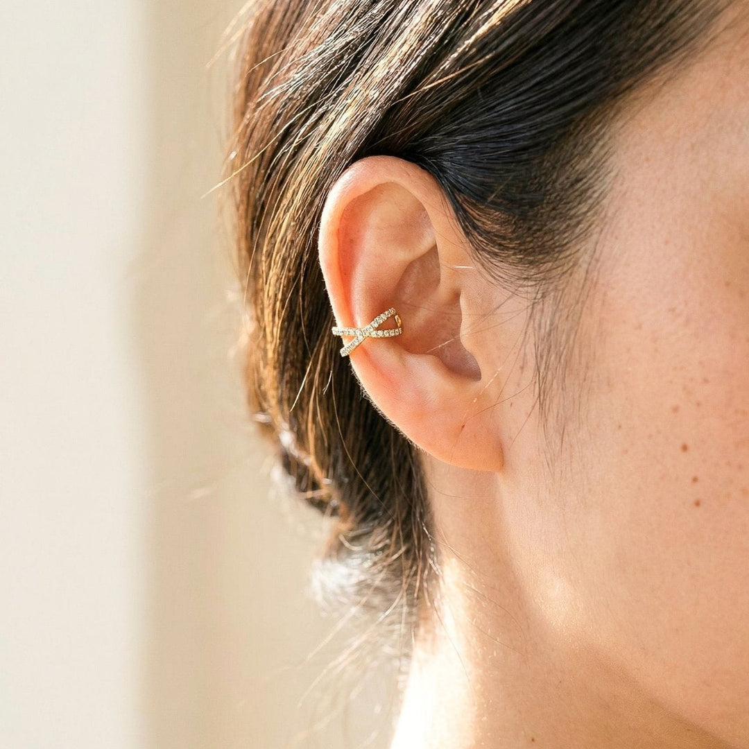 Lyra Criss-Cross Gold Ear Cuffs